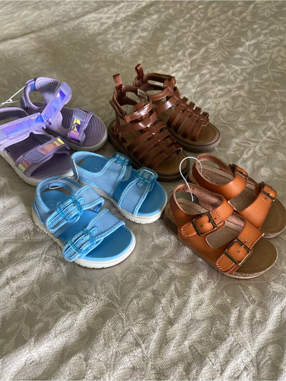 Cat & Jack & Carter’s brands Girls Brown Buckle Sandals and strap sandals